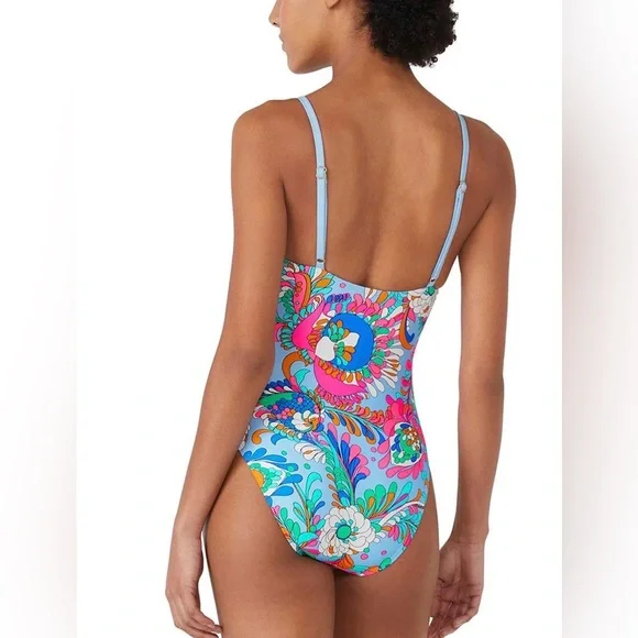 Kate Spade New York Sea Garden Floral Print One Piece Swimsuit Large - Picture 3 of 15
